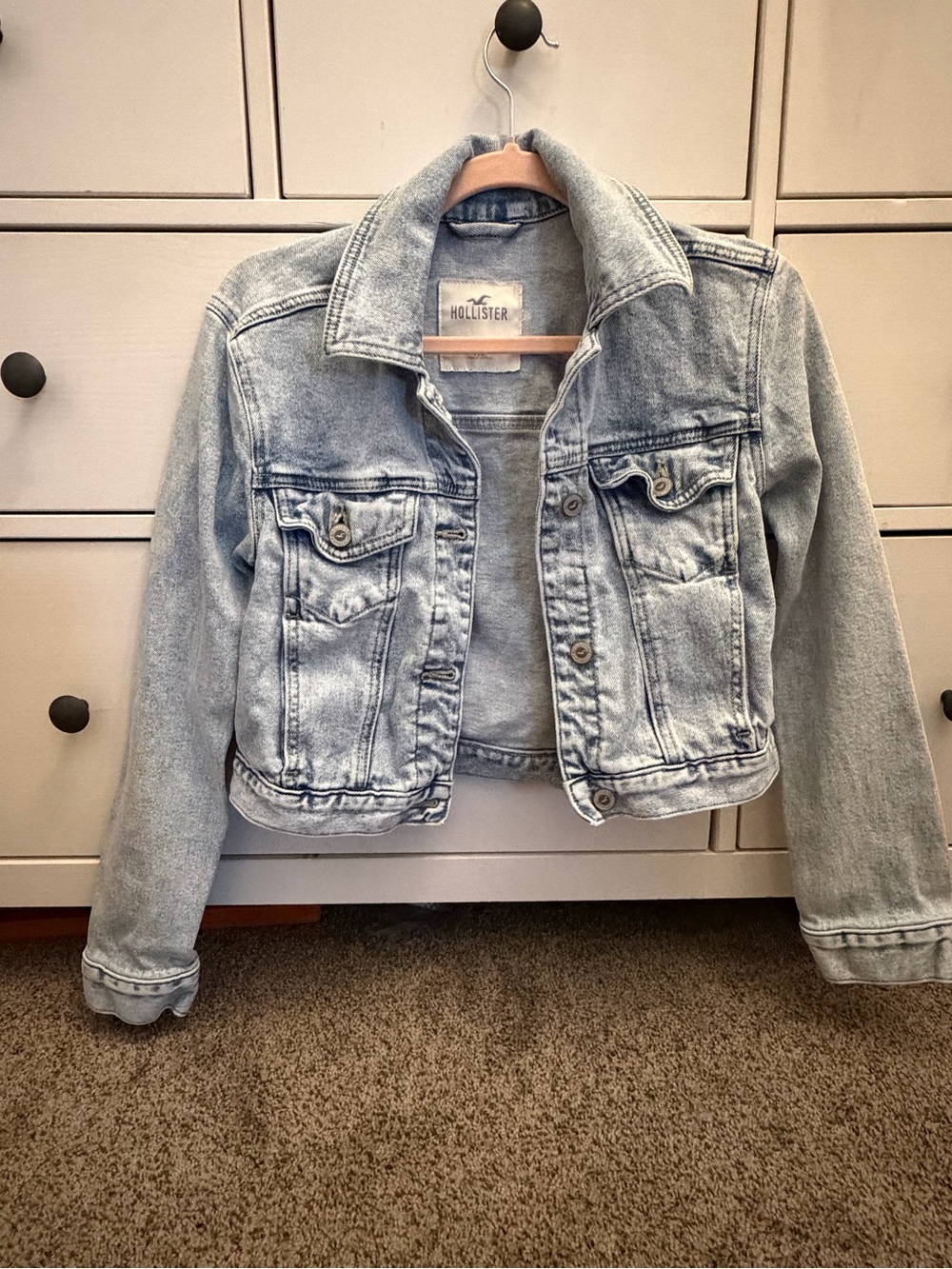 Hollister Light Blue Cropped Denim Jacket